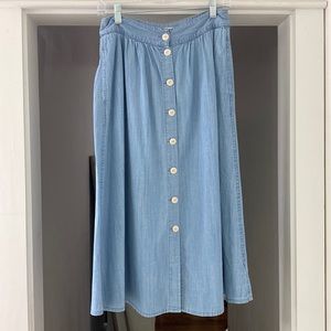Madewell Chambray MIDI Skirt Sz:4